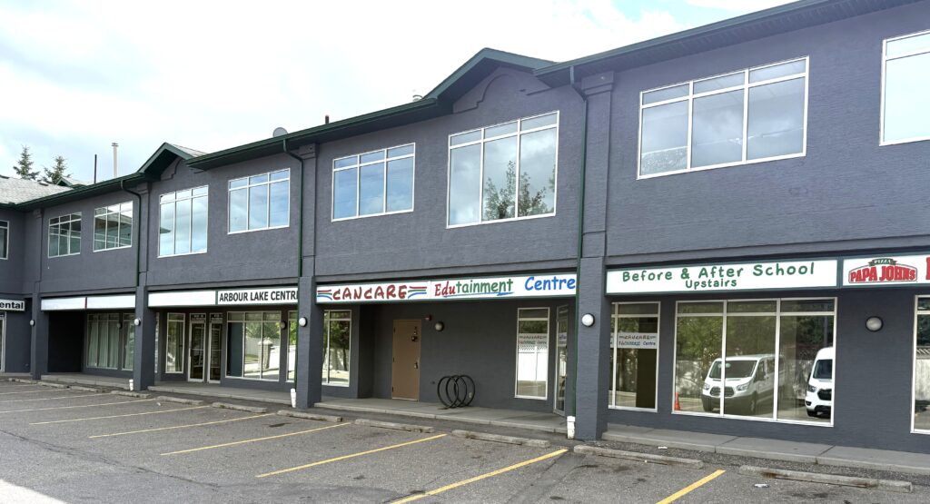 Storefront of the Cancare Edutainment Centre with Before and After School signage